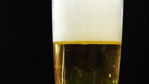 Slow motion beer bubble in glass. Stock Footage 95004701