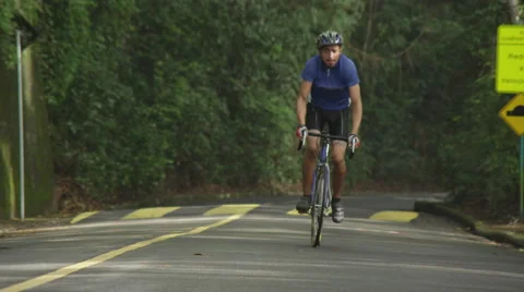 Slow motion bicyclist Stock Footage 67294590