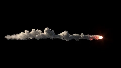 Slow motion big meteor on black Stock Footage 204016243