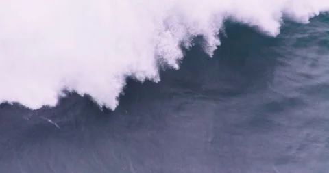 Slow motion big ocean waves arising from water surface in full speed and height Video stock 156135538