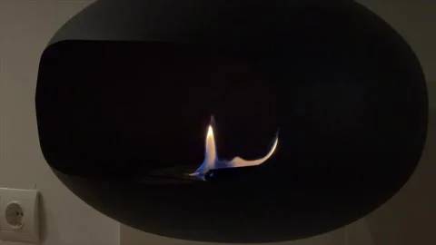 Slow motion of the bioethanol fireplace burning Vídeo Stock 327629505