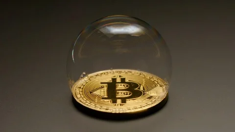 SLOW MOTION: Bitcoin bubble is bursting - Macro Stock Footage 88949242