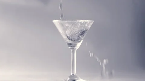 Slow Motion Black And White Liquid Pouring Into Cocktail Glass 스톡 동영상 61823833
