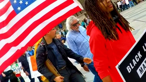Slow motion of BLM protester Video stock 73231334