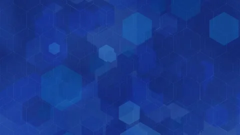 Slow motion blue hexagon shapes and grid background, geometric patterns ideal Stock Footage 345375562