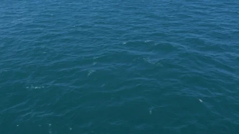 Slow motion blue ocean waves as seen from ferry at sea Stock Footage 83828983