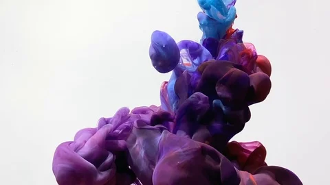 Slow motion blue, red, and purple watercolor inks Stock Footage 120619170
