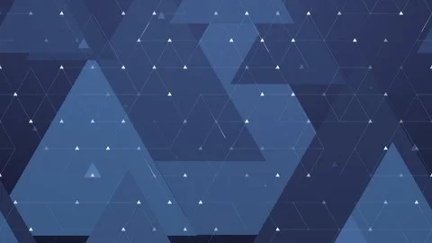 Slow motion blue triangles with grid and white nodes, sophisticated technical 스톡 동영상 345953649