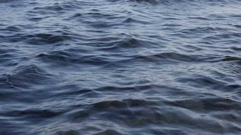 Slow motion blue wavy ocean background Stock Footage 79567891