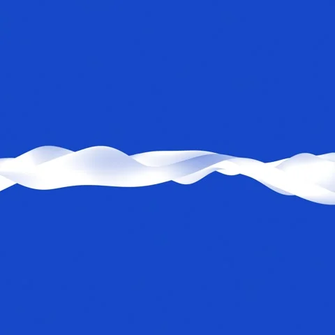 Slow motion blue white waves on clean blue square background Stock Footage 341432401