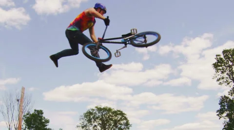 Slow Motion BMX Tail Whip Stock Footage 27244491