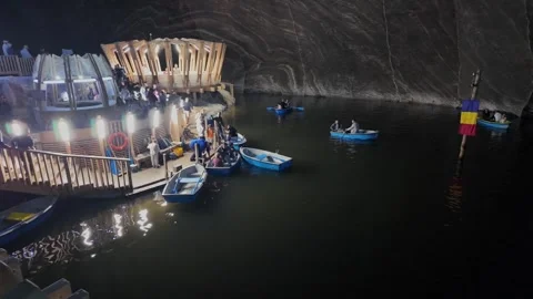 Slow Motion Boat Dock in Teresa Mine Stock Footage 345689246