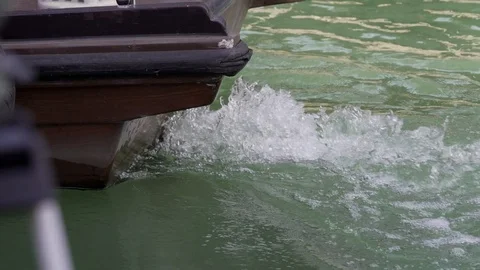 Slow motion of boat driving waves 스톡 동영상 126397228