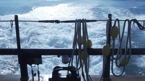 Slow motion boat wake Stock Footage 74900683