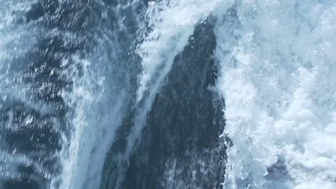 Slow motion boat wake Stock Footage 74900931