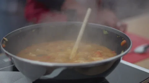 Slow motion - boiling food Stock Footage 34315192