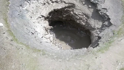 Slow Motion Boiling Mud Hole Stock Footage 76950559