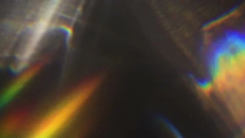 Slow Motion of Bokeh. Prism Rainbow Light Flares Stock Footage 191513786