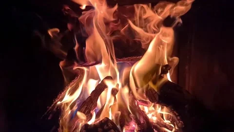 Slow motion bonfire animation Stock Footage 144509704