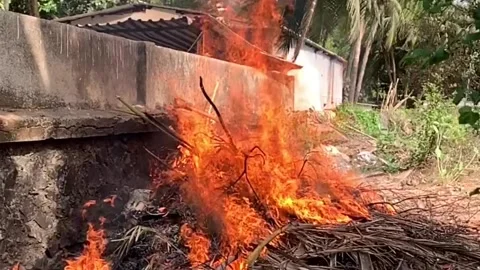 Slow motion of born fire Stock Footage 132058888