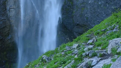 Slow-Motion Of Bottom Of Waterfall 스톡 동영상 246717280