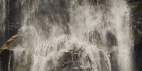 Slow-motion of bottom of Whitewater falls in Western NC  Stock Footage