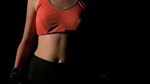 Slow motion of boxer portrait. Video stock 92185641