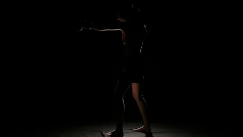 Slow motion of boxer shadow boxing. Stock Footage 92144146