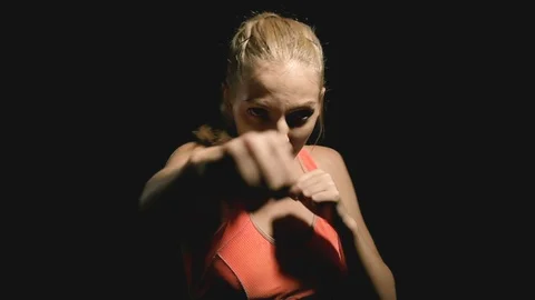 Slow motion of boxer shadow boxing. | Stock Video | Pond5
