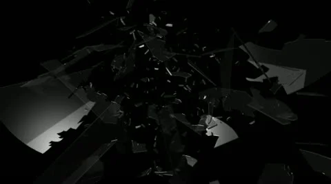 Slow motion breaking glass 03 - CGI Stock Footage 12342091