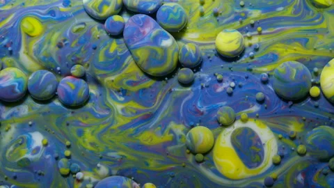 Slow Motion Bright Colors Bubbles Oil Beautiful Paint Universe Color Moving M Stock Footage 117160560