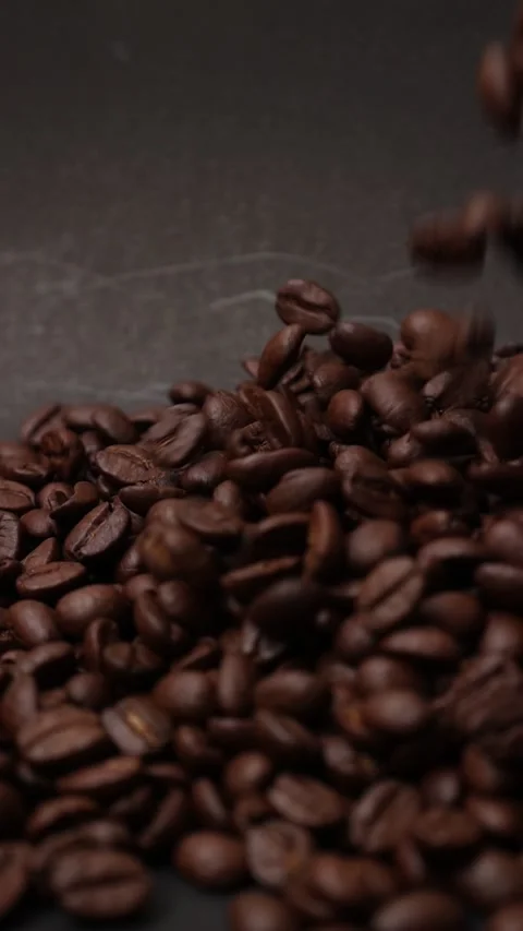Slow motion of brown coffee beans Stock Footage 317732027