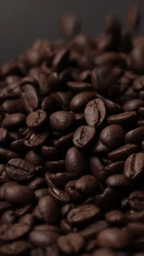 Slow motion of brown coffee beans Stock Footage 317732036