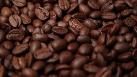 Slow motion of brown coffee beans Stock Footage 317732046