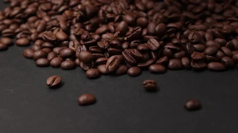 Slow motion of brown coffee beans Stock Footage 317732047