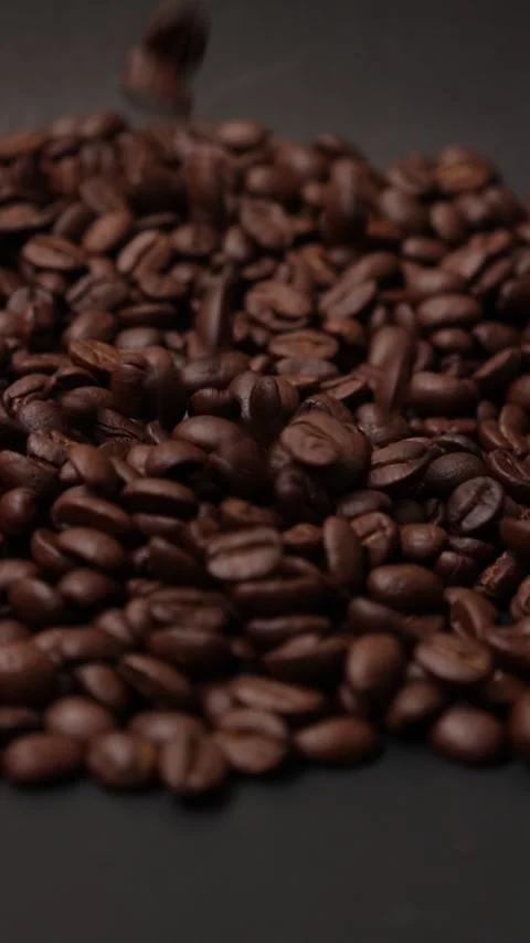 Slow motion of brown coffee beans Stock Footage 317732048