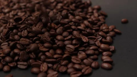 Slow motion of brown coffee beans Stock Footage 317732055