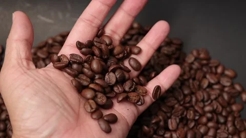 Slow motion of brown coffee beans Stock Footage 317732069
