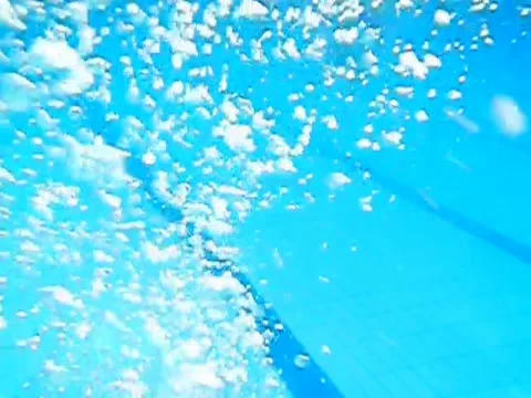 Slow motion, bubbles in the pool Stock Footage 12029388