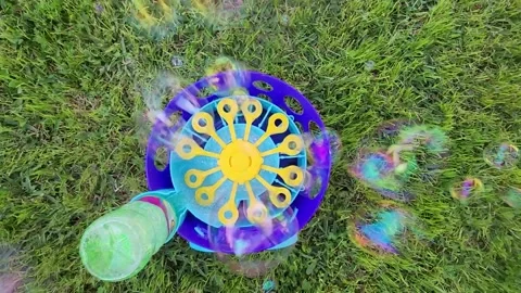 Slow Motion Bubbles Popping From Machine Video stock 237899002