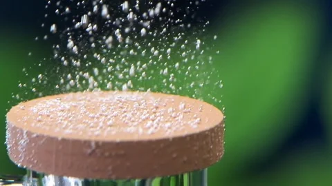 Slow motion of bubbles under water, freshwater aquarium. Oxygen diffuser unde Stock Footage 201359621