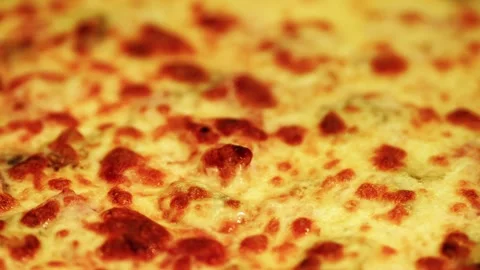 Slow Motion Bubbling Melted Cheese Baking in Oven Close Up Vidéo 330943542