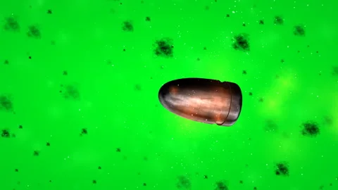Slow motion of bullet against green screen Stock Footage 290050033
