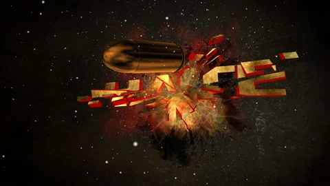 Slow Motion Of Bullet Breaking hate Text Stock Footage 159909405