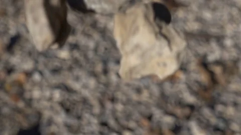 Slow Motion Bunch Of Rocks With Rock Dust Stock Footage 89208940