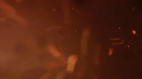 Slow-motion of burning and explosion of gunpowder as space Stock Footage 51649145