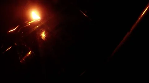 Slow-motion of burning and explosion of gunpowder as space Stock Footage 51649156