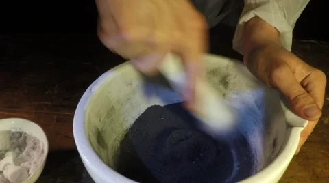 Slow-motion of burning and explosion of gunpowder as space Stock Footage 51649202