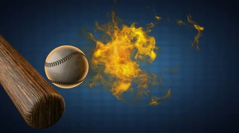 Slow motion burning baseball ball 動画素材 55709343