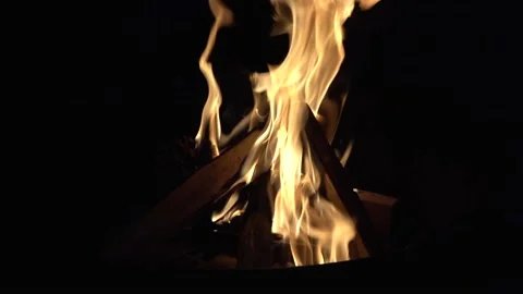 Slow motion burning fire. Bonfire. Stock Footage 153831149